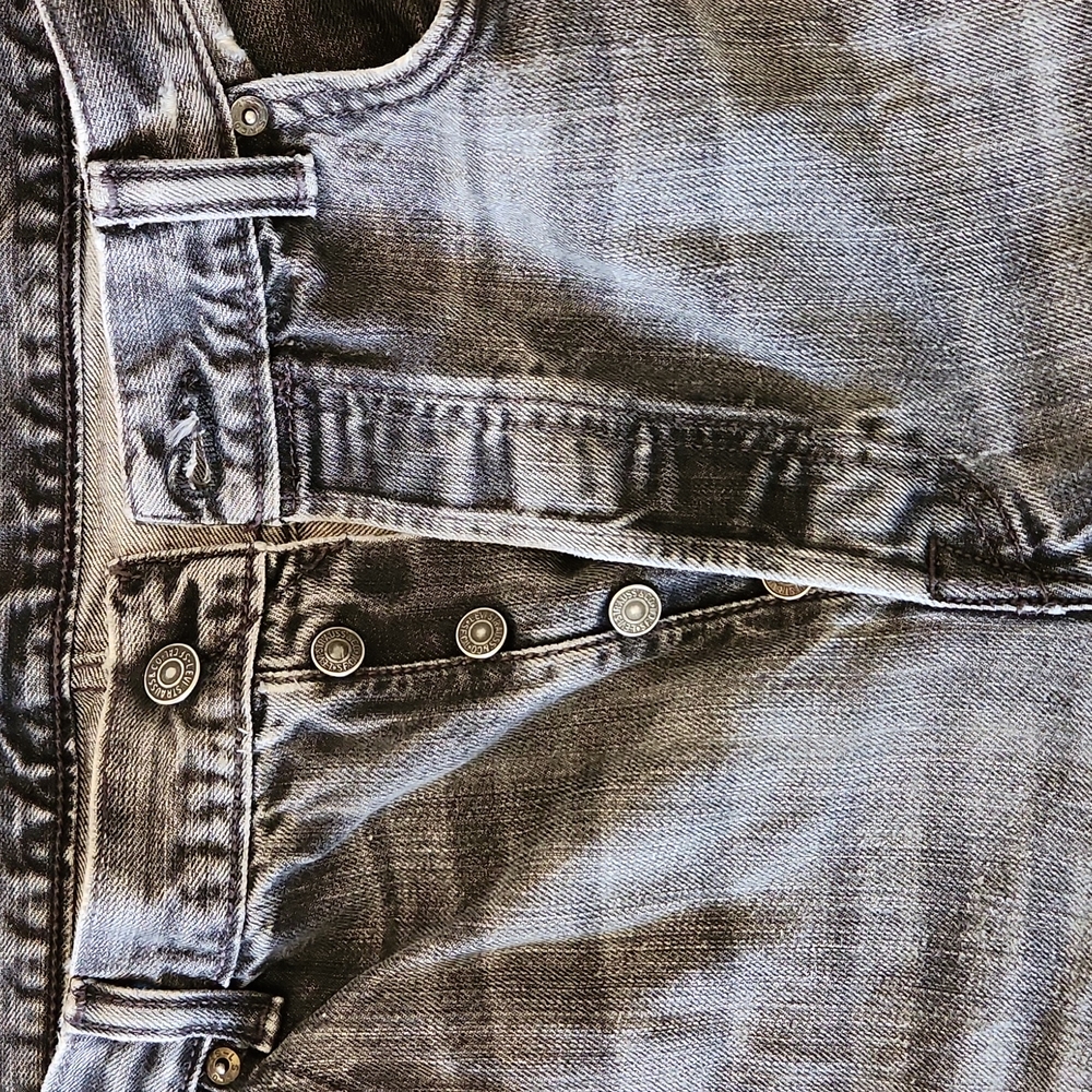 Levi's 501 Button Fly Black Denim Jeans waist 38 length 32 - Picture 2 of 7